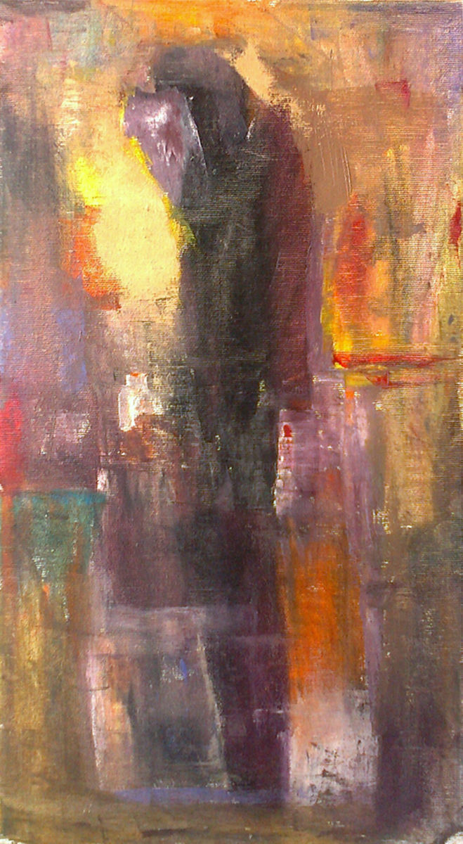 659x1200 The Astronomer Goes To Work(Oil Painting, 24x44cm) (Kamsar Ohanyan) - The Astronomer Painting