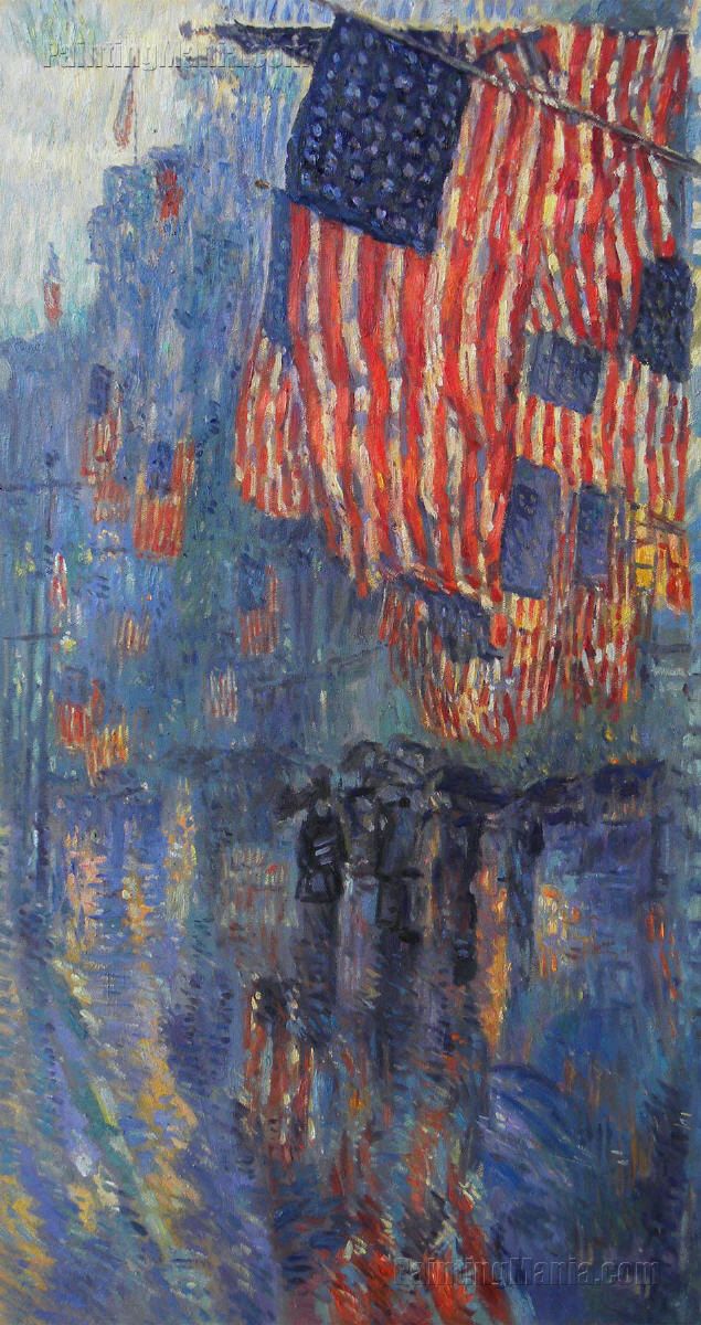 635x1200 The Avenue In The Rain Frederick Childe Hassam By Paintingmania - The Avenue In The Rain Painting
