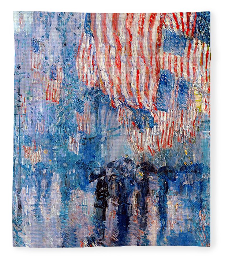 860x1000 The Avenue In The Rain Fleece Blanket For Sale By Frederick Childe - The Avenue In The Rain Painting