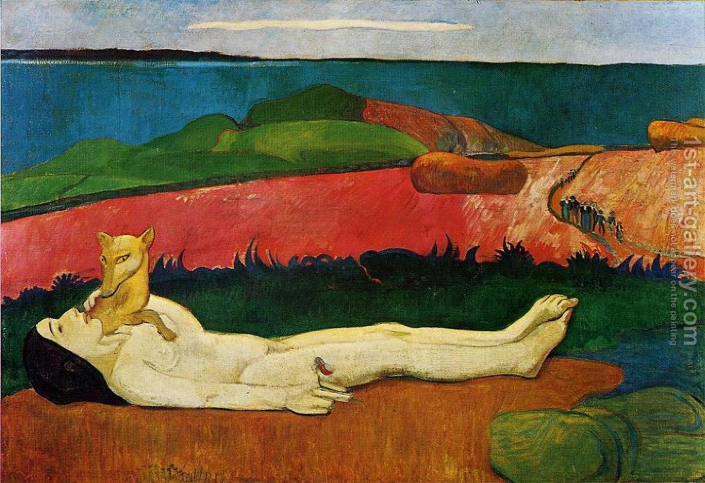 1000x686 The Loss Of Virginity Aka The Awakening Of Spring Paul Gauguin - The Awakening Painting