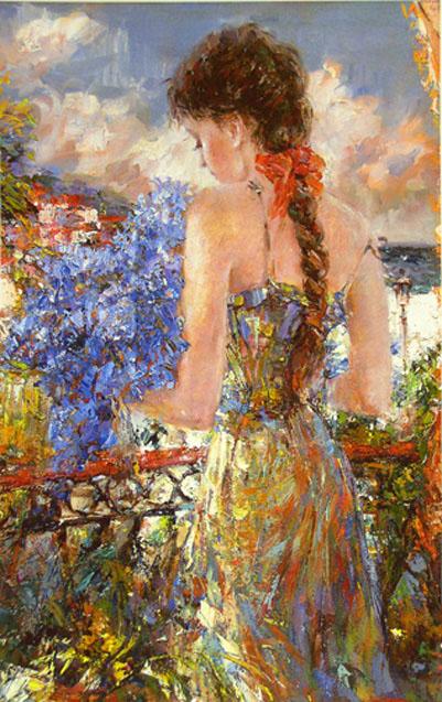 401x637 Misti Pavlov Reminicing Balcony Painting Framed Paintings For Sale - The Balcony Painting