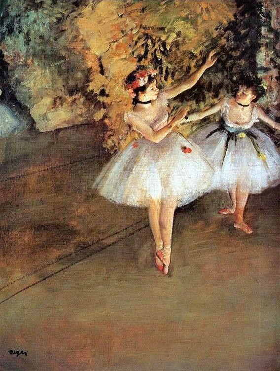 568x752 Edgar Degas Ballerina And Lady With A Fan Painting - The Ballerina Painting