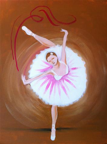 354x475 Ballerina With Red Ribbon - The Ballerina Painting