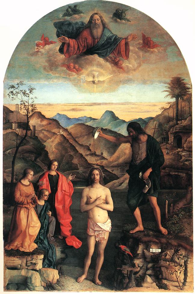 648x974 Giovanni Bellini The Baptism Of Christ, The St. John Altarpiece - The Baptism Of Jesus Painting