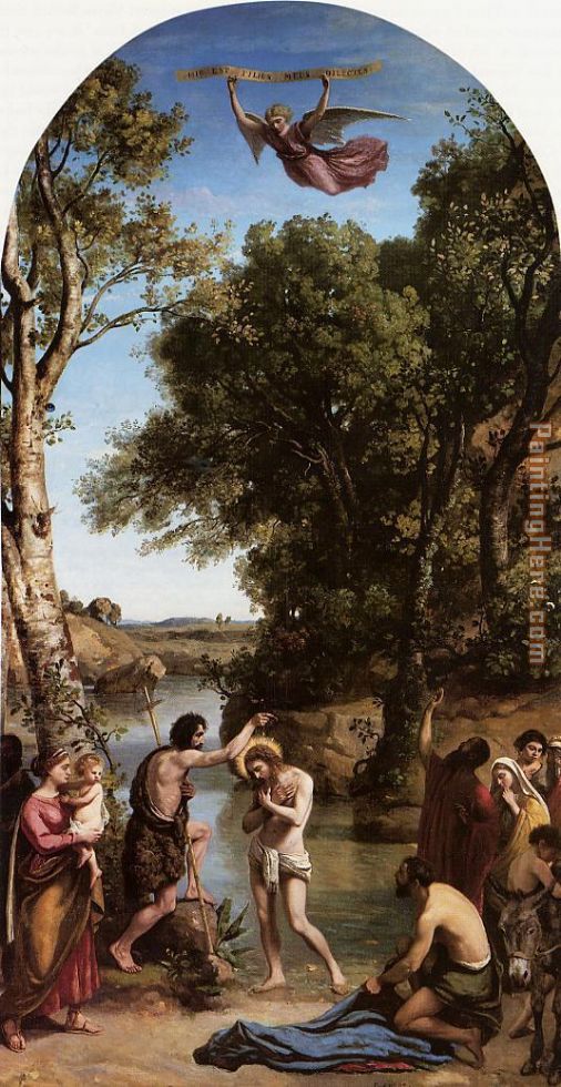 506x980 Jean Baptiste Camille Corot The Baptism Of Christ Painting Anysize - The Baptism Of Jesus Painting
