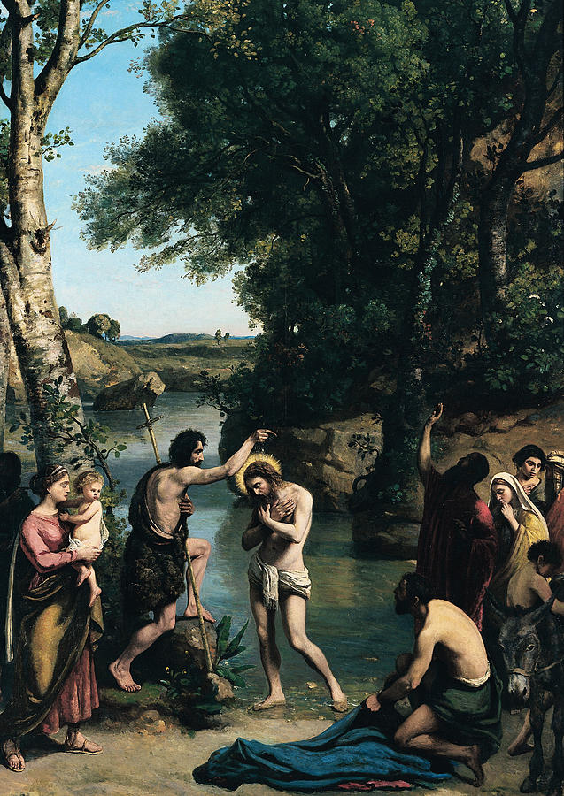 637x900 The Baptism Of Christ Painting By Jean Baptiste Camille Corot - The Baptism Of Jesus Painting