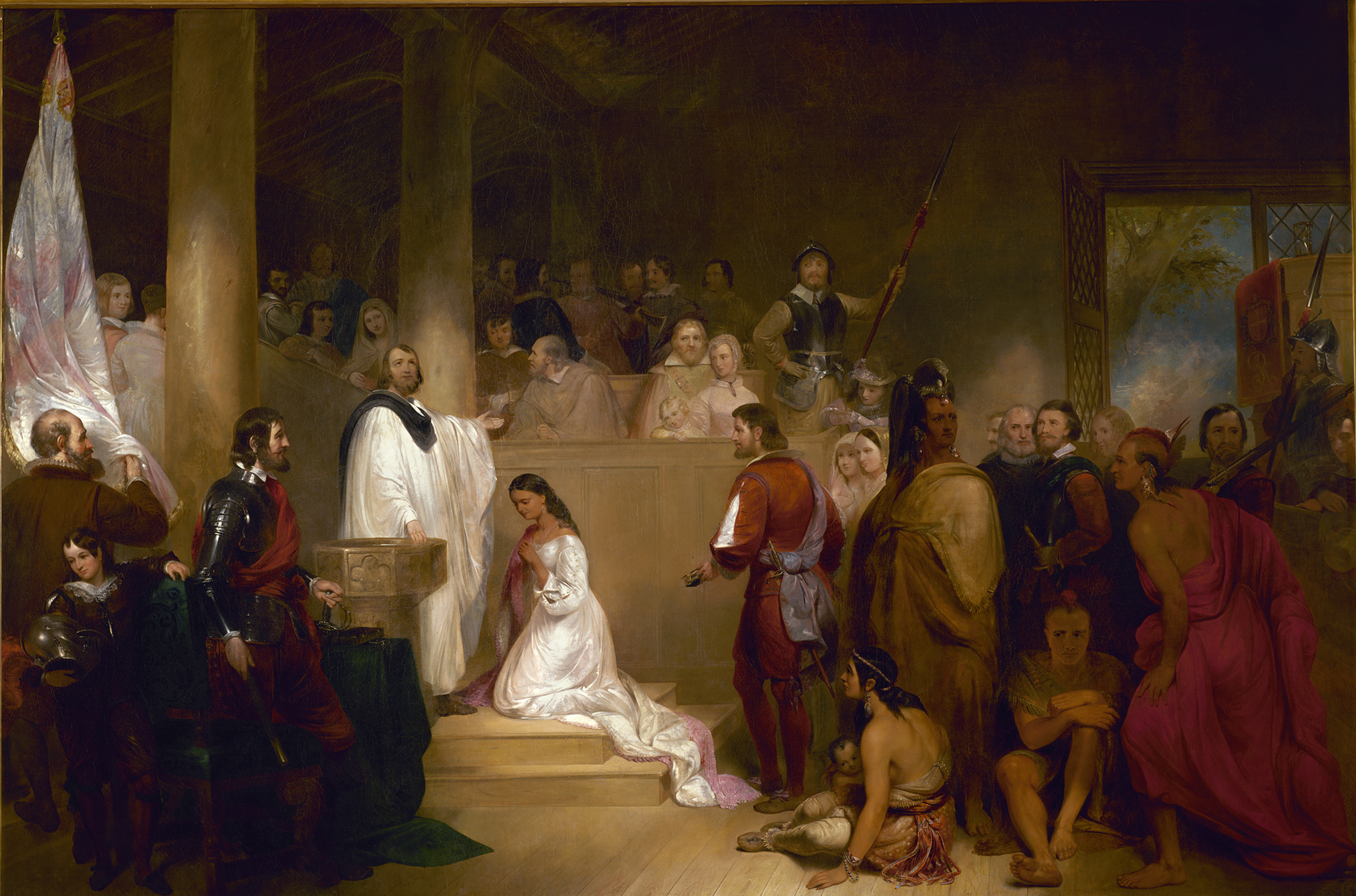 3000x1982 Baptism Of Pocahontas Architect Of The Capitol United States - The Baptism Painting