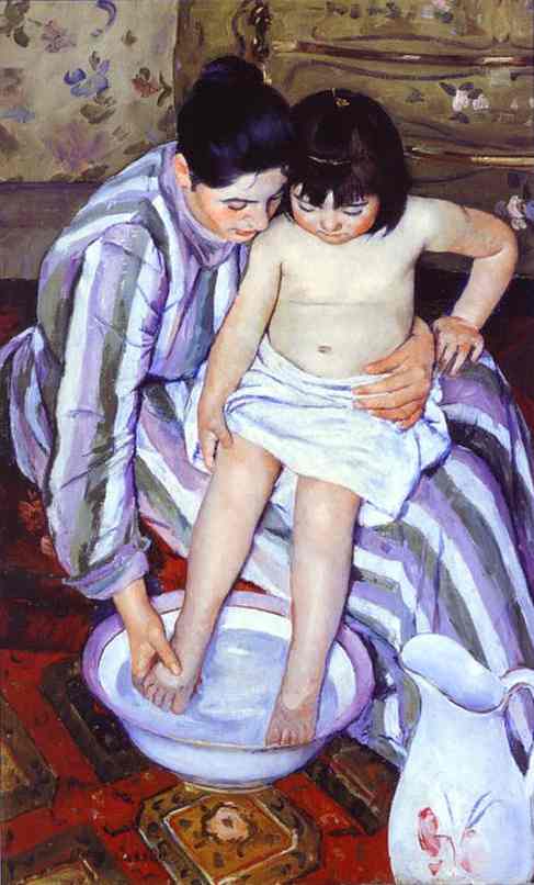 487x806 The Bath By Mary Cassatt - The Bath Painting