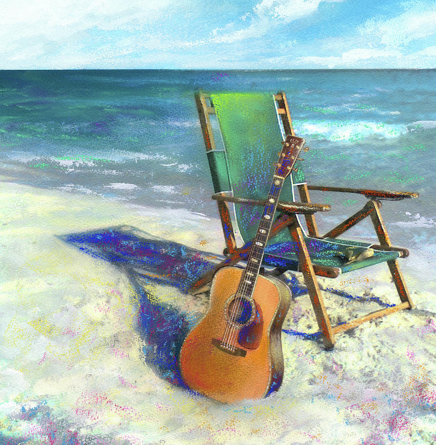 882x900 Martin Goes To The Beach Painting By Andrew King - The Beach Painting