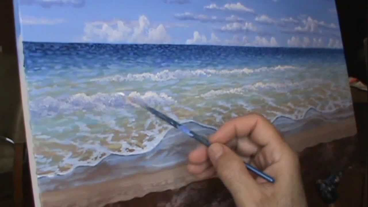 1280x720 Paint A Tropical Beach Time Lapse With Acrylics Painting Lesson - The Beach Painting