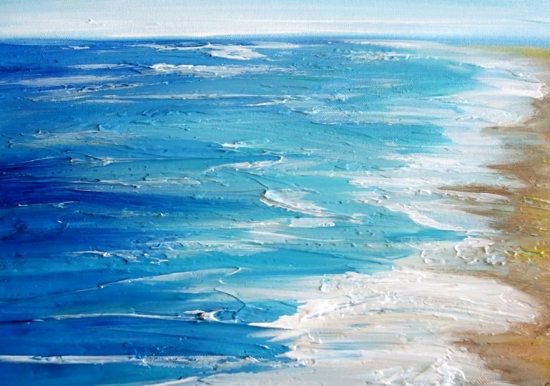 550x386 Affordable Original Sea Amp Beach Paintings By Etsy Artists - The Beach Painting