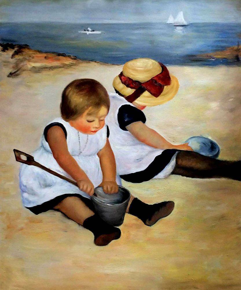 833x1000 Children Playing On The Beach - The Beach Painting