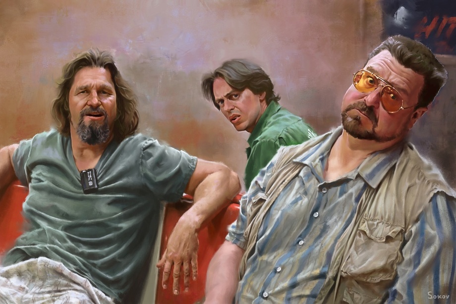 920x614 Big Lebowski, An Art Print By Pavel Sokov - The Big Lebowski Painting