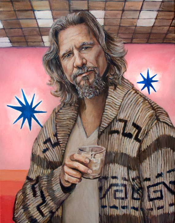 570x725 The Dude Acrylic Portrait Painting Print The Big Lebowski - The Big Lebowski Painting