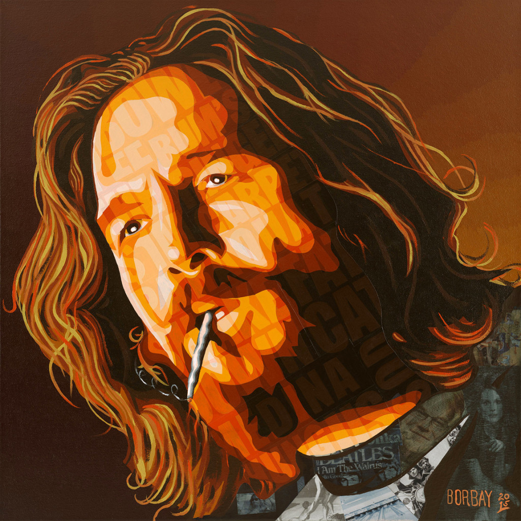 1024x1024 Borbay Paints The Dude, Aka Jeffrey Lebowski Aka Jeff Bridges Borbay - The Big Lebowski Painting
