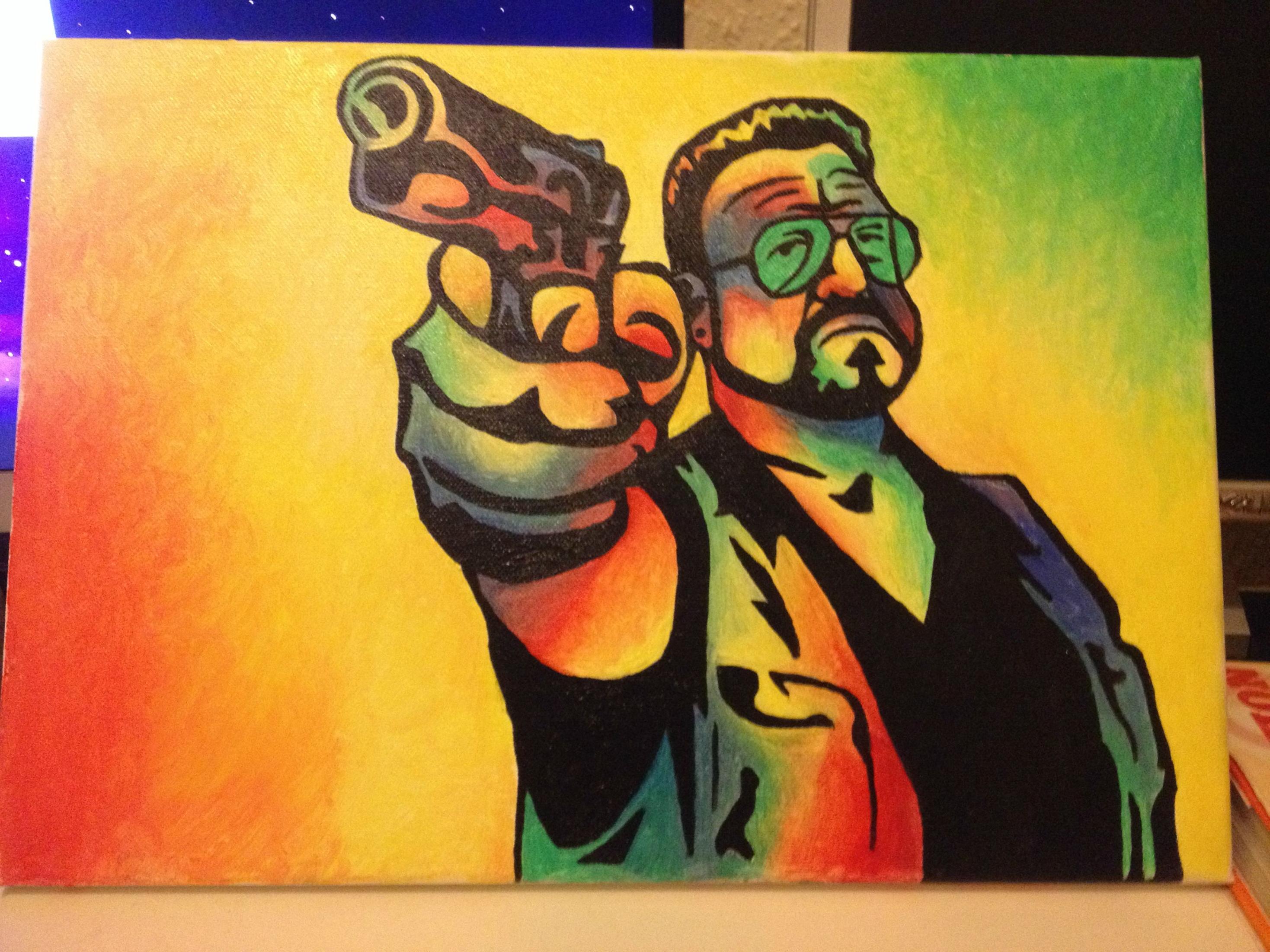 2937x2203 John Goodman (Walter) The Big Lebowski Painting - The Big Lebowski Painting