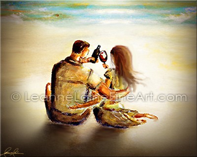 400x320 This Moment Toasting Wine Beer Painting On Beach Sand Tropical - The Big Moment Painting