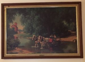 300x220 Vintage Paul Detlefsen Print The Big Moment Framed Large X 28 - The Big Moment Painting