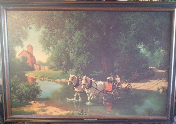 570x403 Vintage Wall Hanging 1950s Paul Detlefsen Print By Kimplicity - The Big Moment Painting