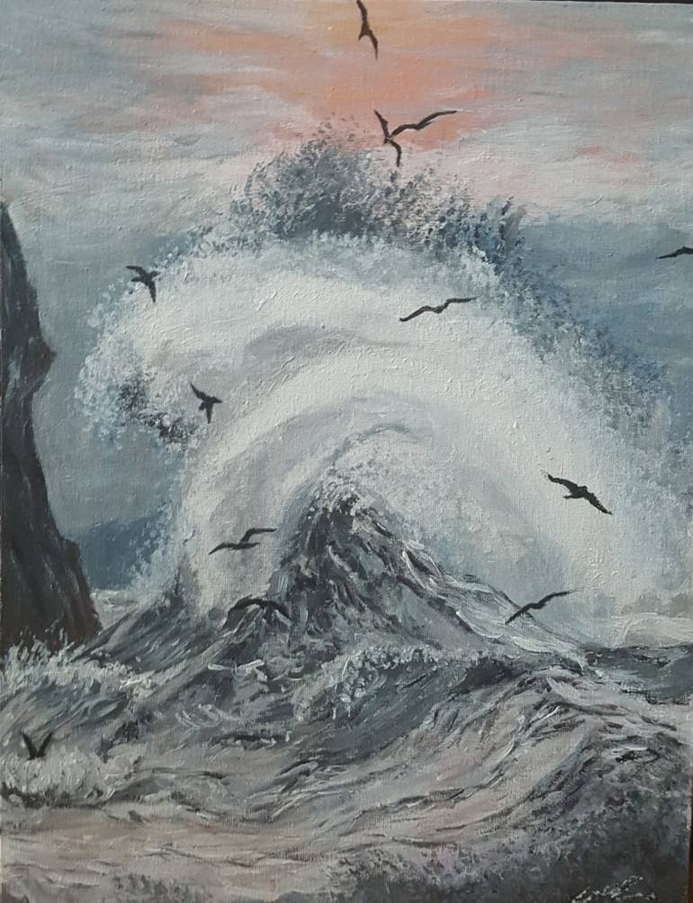 770x1003 Saatchi Art The Big Wave Painting By Angra Aa - The Big Wave Painting