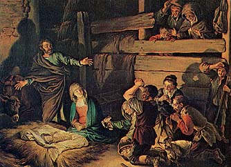334x242 Classic Scenes From The Life Of The Savior - The Birth Of Jesus Christ Painting
