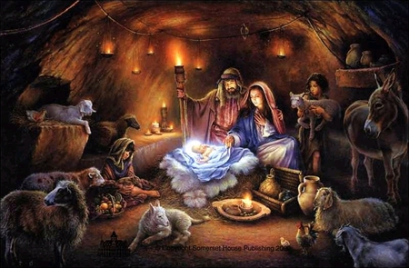 450x295 The Birth Of Jesus Christ - The Birth Of Jesus Christ Painting