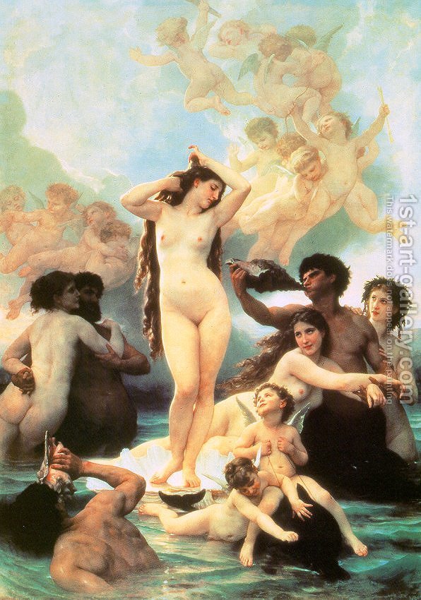 596x850 The Birth Of Venus 1879 William Adolphe Bouguereau Reproduction - The Birth Of Venus Painting