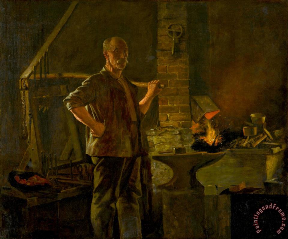 960x796 John George Brown The Village Blacksmith Painting - The Blacksmith Painting