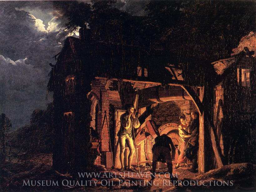 820x615 Reproduction Painting Joseph Wright The Blacksmith's Shop, Hand - The Blacksmith Painting
