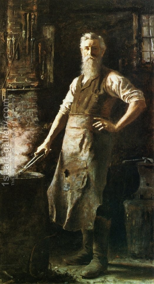 523x962 The Village Blacksmith Thomas Hovenden Reproduction 1st Art Gallery - The Blacksmith Painting