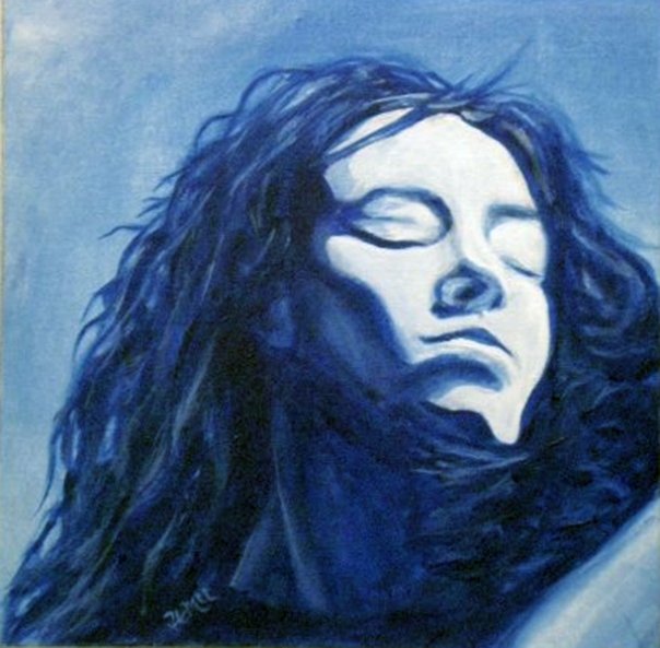 604x593 Painter Hailey Mccarty - The Blue Girl Painting