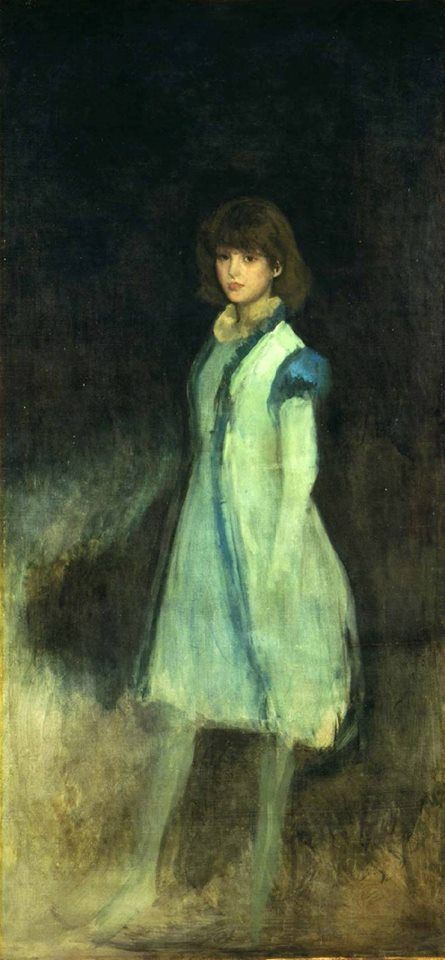 445x960 The Blue Girl Portrait Of Connie Gilchrist, James Abbott Mcneill - The Blue Girl Painting