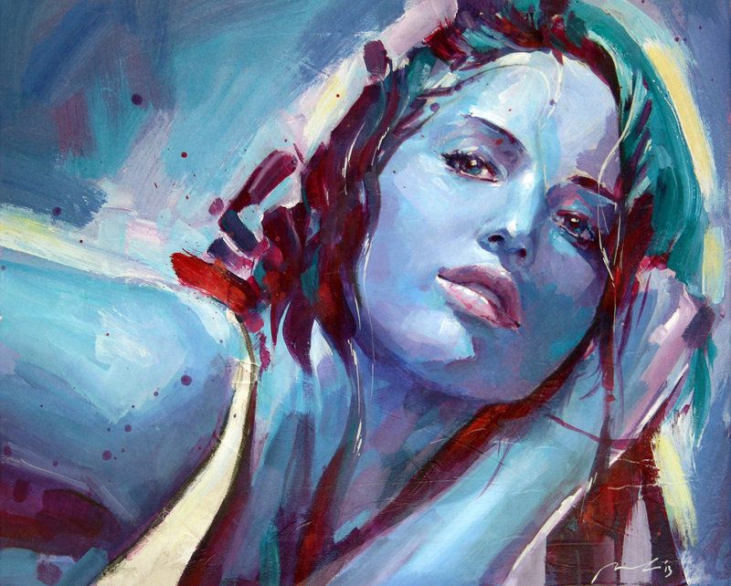 800x642 Blue Girl 2 By On @ All - The Blue Girl Painting