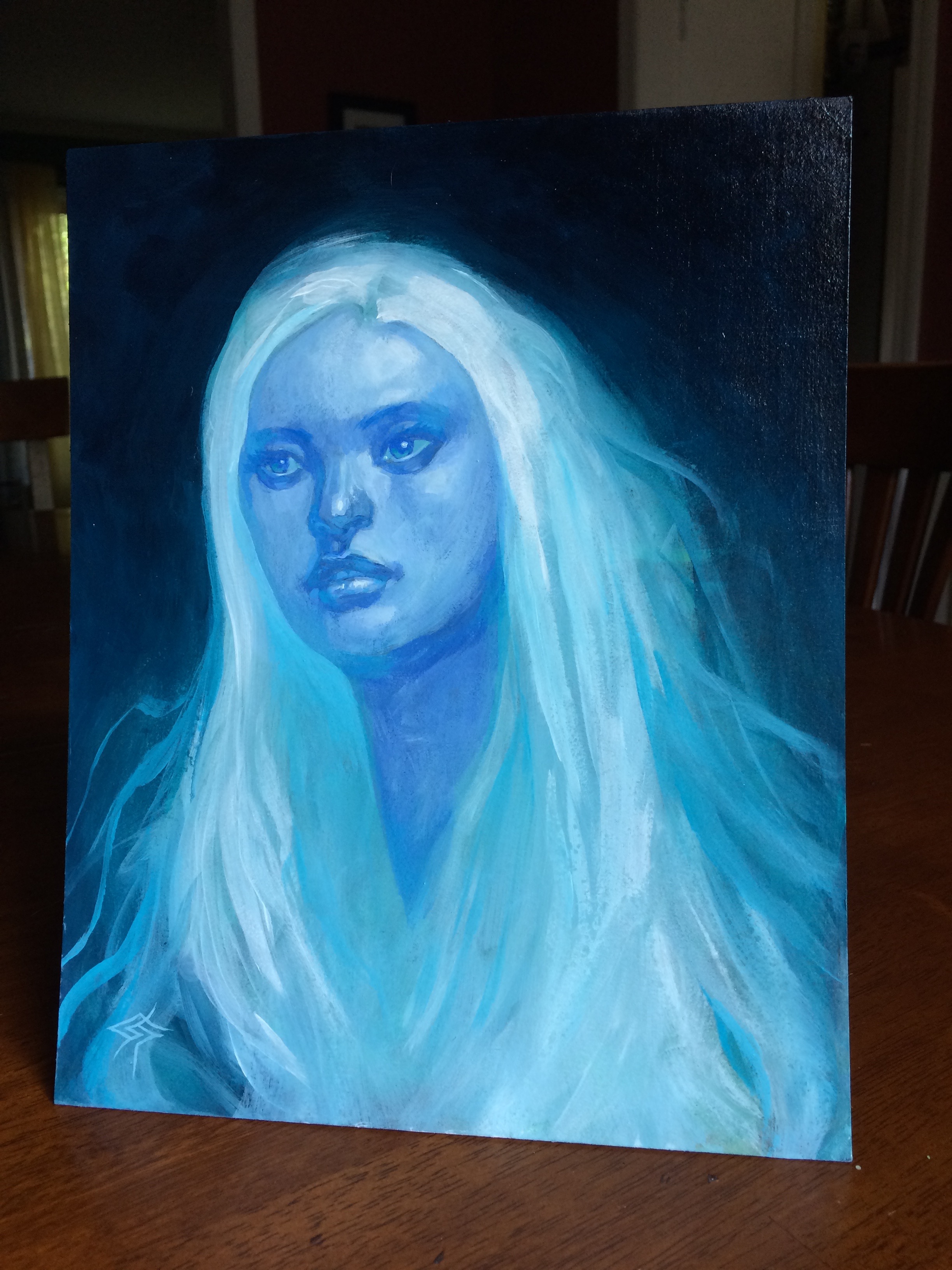 2448x3264 Bluegirl Original Painting - The Blue Girl Painting