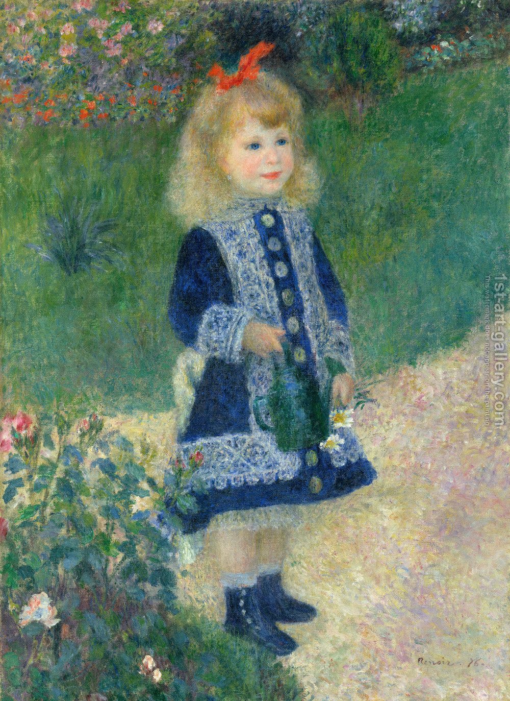 1000x1373 Girl With A Watering Can Pierre Auguste Renoir Reproduction 1st - The Blue Girl Painting