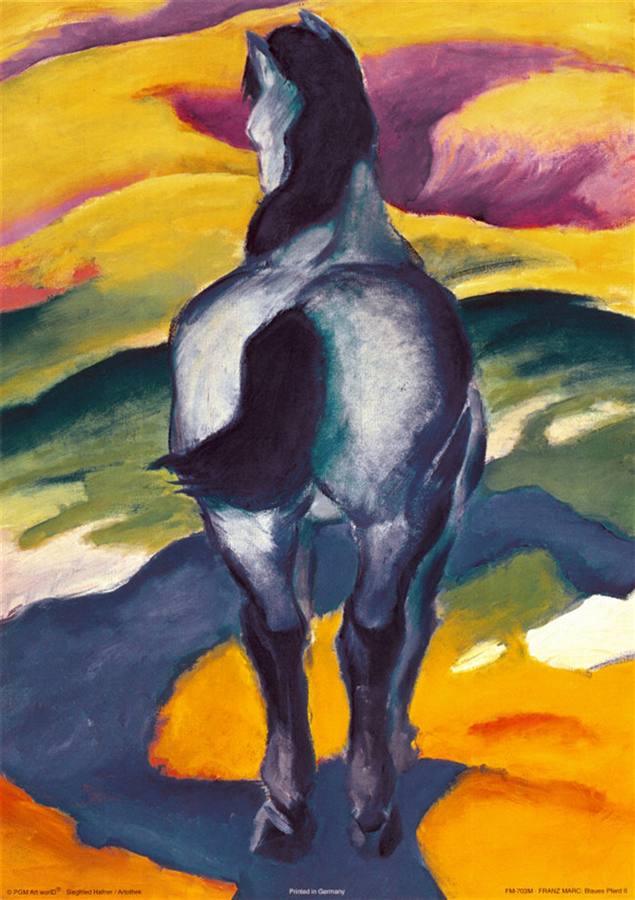 635x900 Franz Marc Blue Horse Ii Painting Anysize 50% Off - The Blue Horse Painting