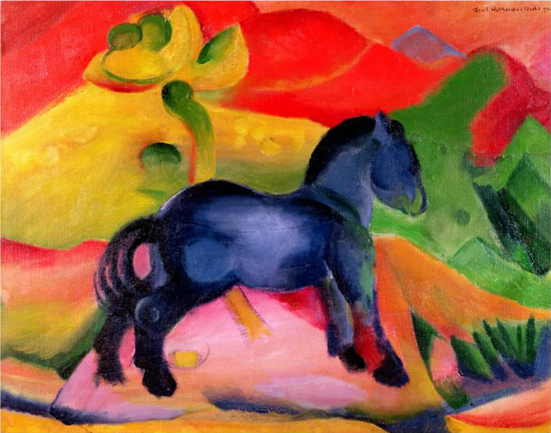 790x620 Franz Marc Little Blue Horse Painting Anysize 50% Off - The Blue Horse Painting