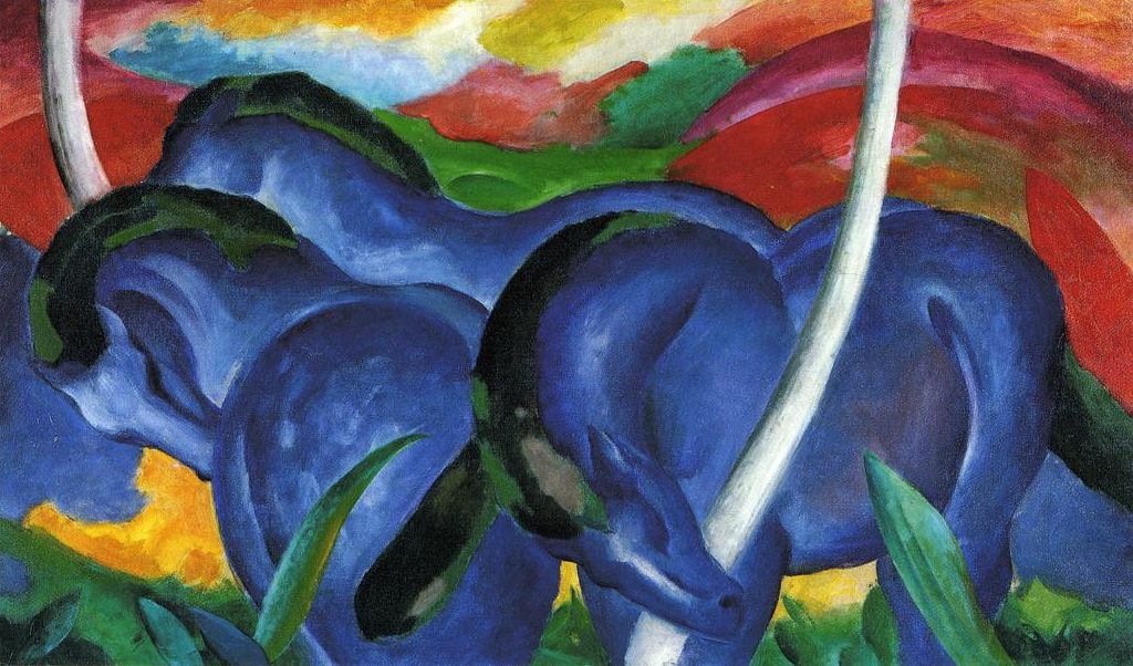 1024x602 The Large Blue Horse By Franz Marc - The Blue Horse Painting