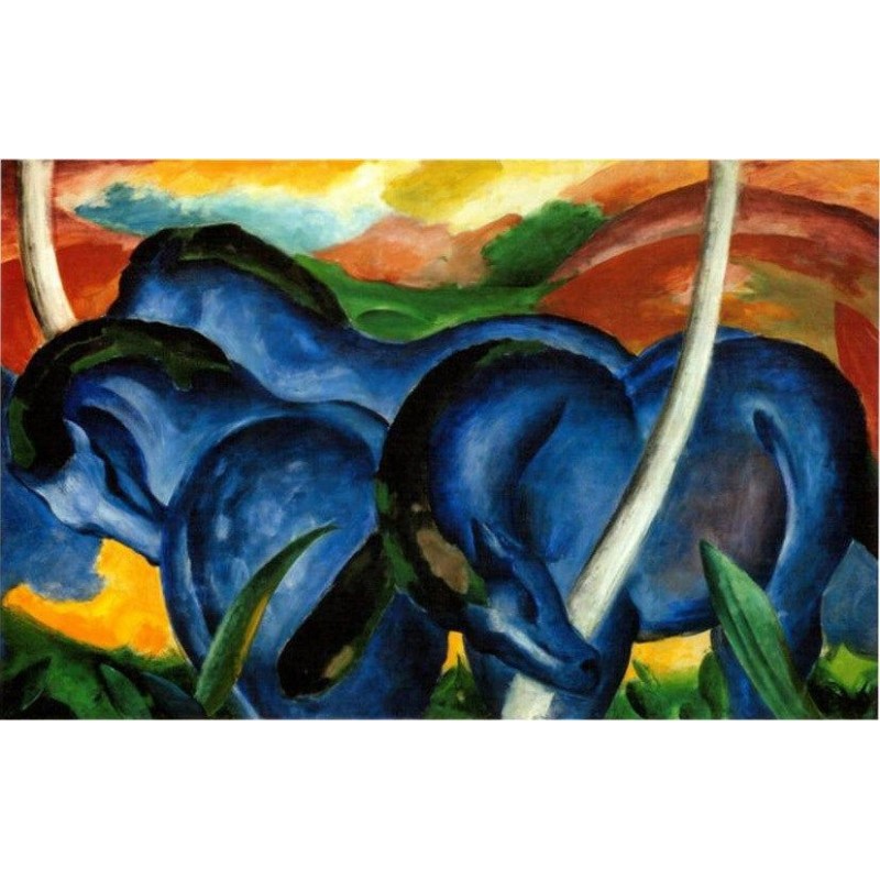 800x800 The Large Blue Horses By Franz Marc Oil Painting Art Gallery - The Blue Horse Painting
