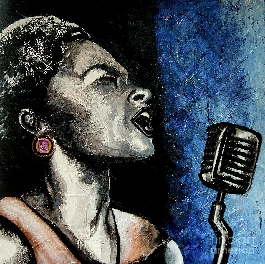 900x897 Lady Sings The Blues Painting By Anni Morris - The Blues Painting