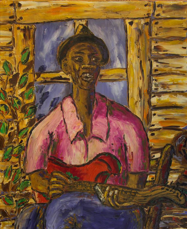 770x945 Saatchi Art New Vintage Blues Painting By O Boissinot - The Blues Painting