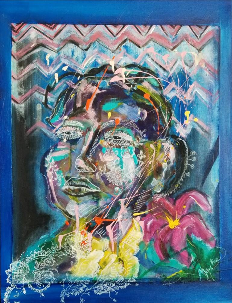 770x1007 Saatchi Art Shake Off The Blues Painting By Agnes Bae - The Blues Painting