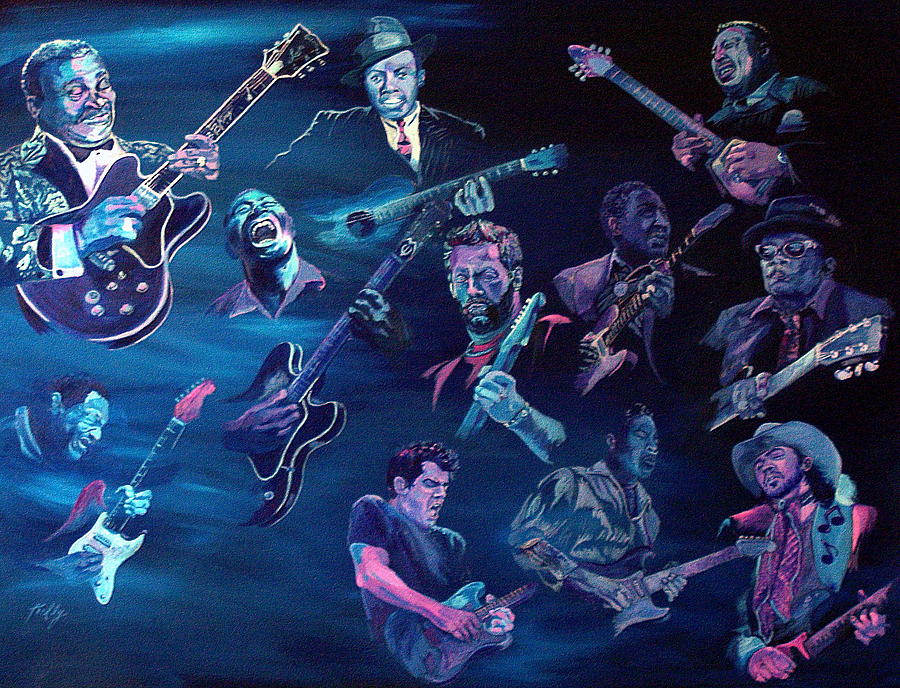 900x688 The Blues Painting By Kathleen Kelly Thompson - The Blues Painting