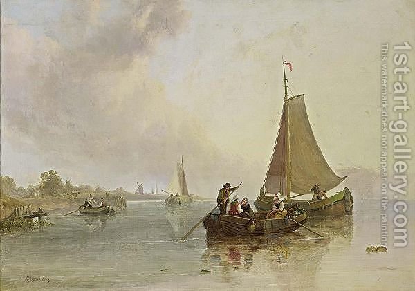 600x421 The Boat Trip Christiaan Cornelis Kannemans Reproduction 1st Art - The Boat Trip Painting
