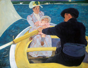 300x230 El Viaje En Barco Por Mary Cassatt, Pintado A Mano Pintura Al - The Boat Trip Painting