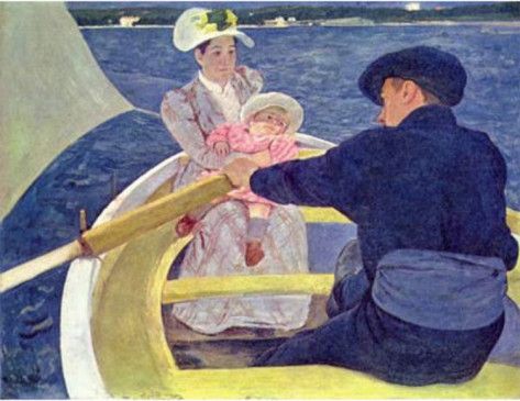 473x365 Mary Cassatt (The Boat Trip) Art Poster Print The Kennedy'S - The Boat Trip Painting