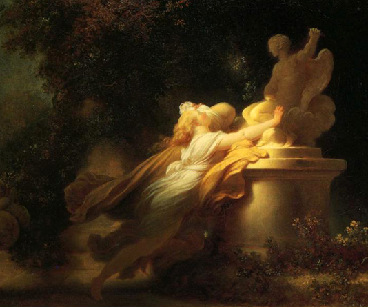 534x445 Jean Honore Fragonard - The Bolt Painting