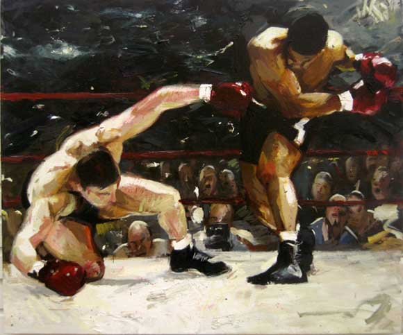 580x483 The Knockdown - The Boxer Painting