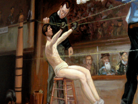 480x360 Vintage Boxer Oil Painting - The Boxer Painting