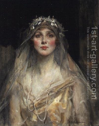 401x510 Portrait Of A Bride James Jebusa Shannon Reproduction 1st Art - The Bride Painting
